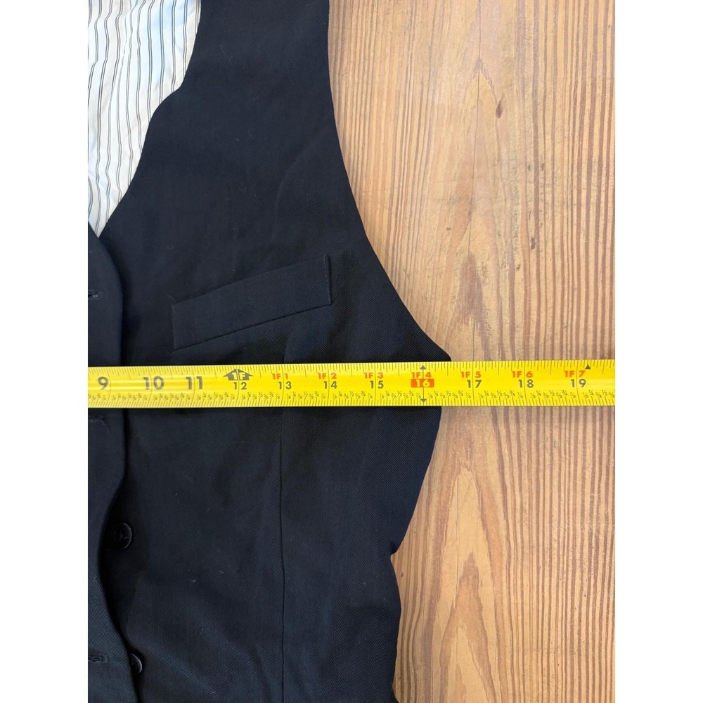 Ann Taylor Vintage Wool Blend Black Button Front Sleeveless Dress 4 Vest Suit - Picture 6 of 7